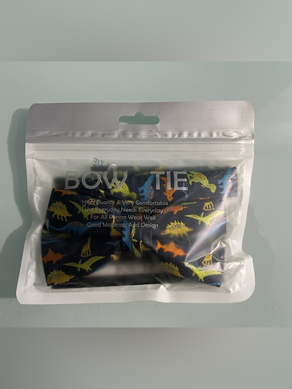 OCIA Boys Pre-Tied Bow Tie Dinosaur Print